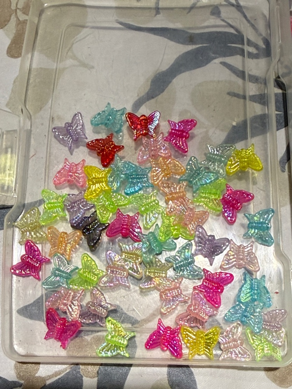 52 Colorful Iridescent Butterfly Beads - Multi Color